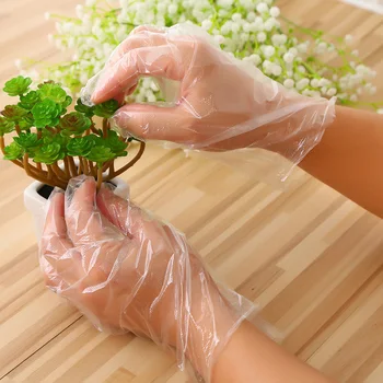 

Universal 100PCS PE Thick Plastic Film Transparent Multifuction Disposable Gloves Purpose Outdoor Home Protection Gloves