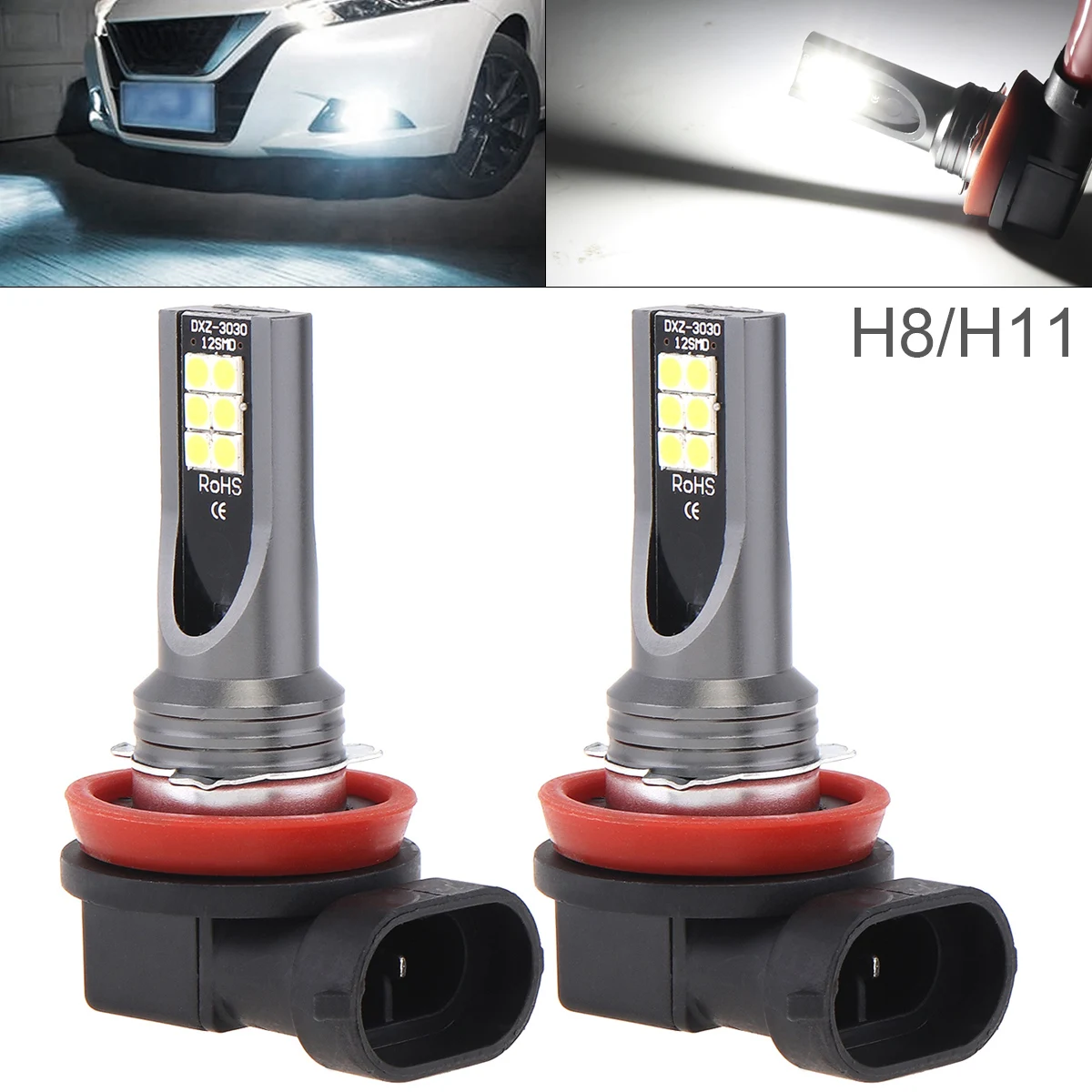2 шт./лот 12V H8 H11 3030 SMD светильник s 800LM 6500 K-7500 K белый, вождения, бега, Светодиодный прожектор лампы светодиодные лампы светодиод Светодиодная лампа светильник лампы Горячая Распродажа