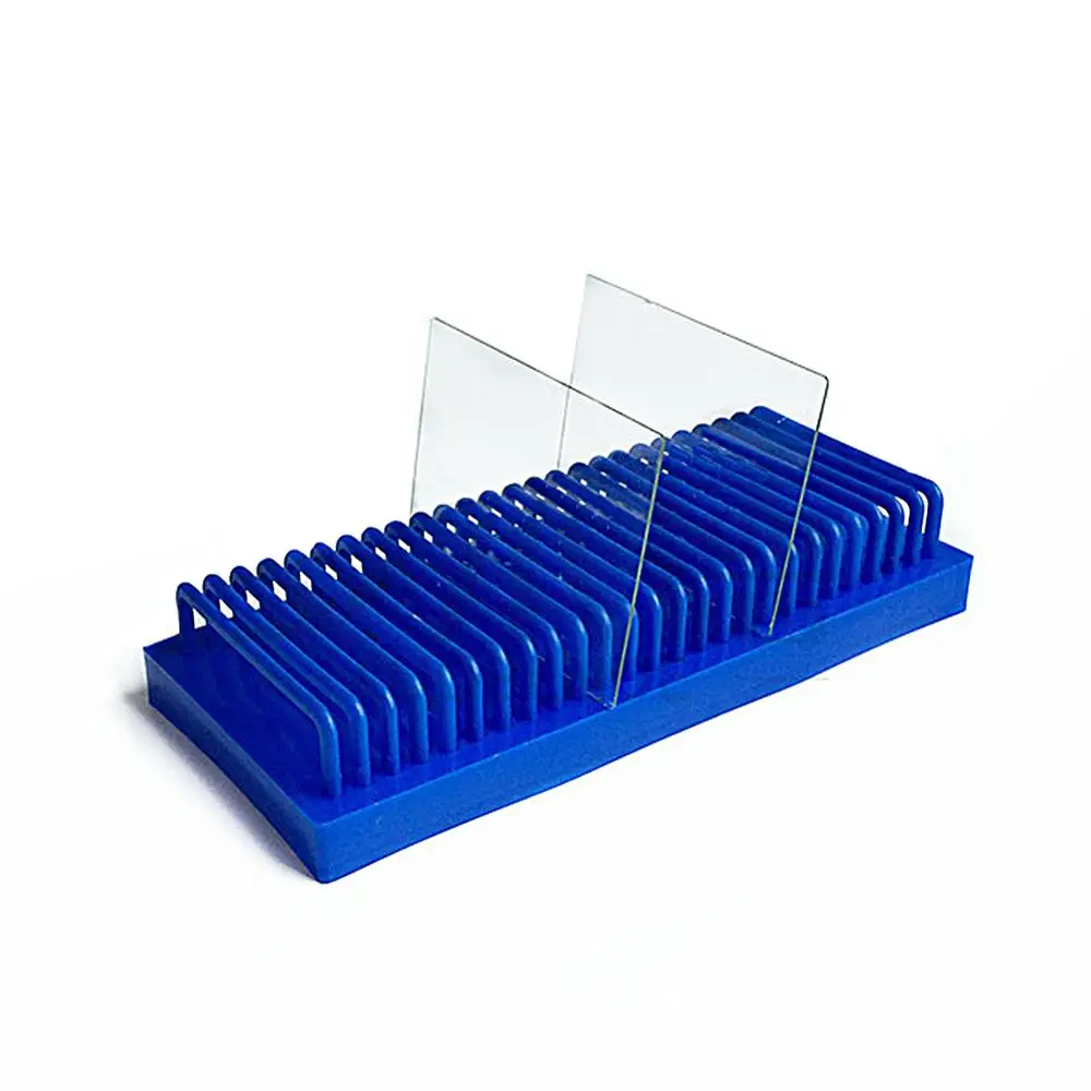1Pc Glass Slide Drain Rack Electrophoresis Gel Glass Plate Drying Holder Biological Pathology Microscope Bio Slice Slot Holder glass slide drain rack
