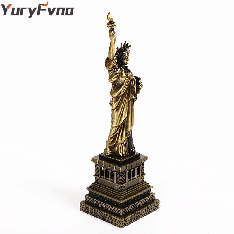 YuryFvna винтажная Металлическая Статуя Модель свободы, бронзовая статуэтка свободы, сувениры Нью-Йорк, домашний офис, декор для рабочего стола