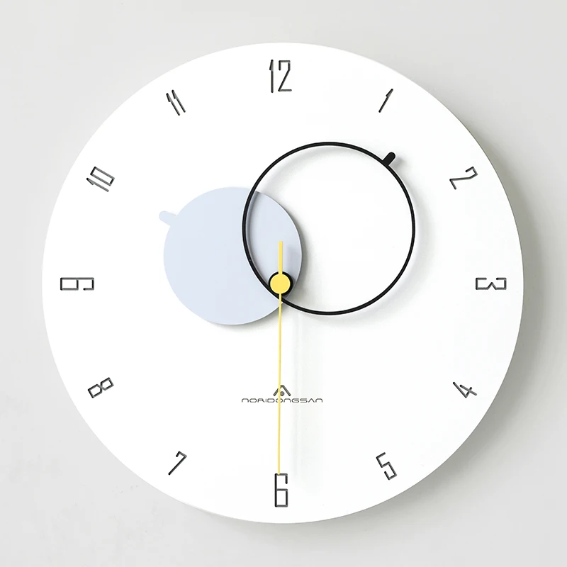 Роскошные скандинавские настенные часы для гостиной, дома, модные простые современные оригинальные креативные настенные часы - Цвет: Gray-blue