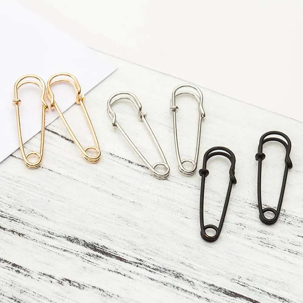 New Fashion Hollow Pin Earrings Simple Vintage Gold Silver Black Statement Jewelry Punk Charm Double Stud for Women