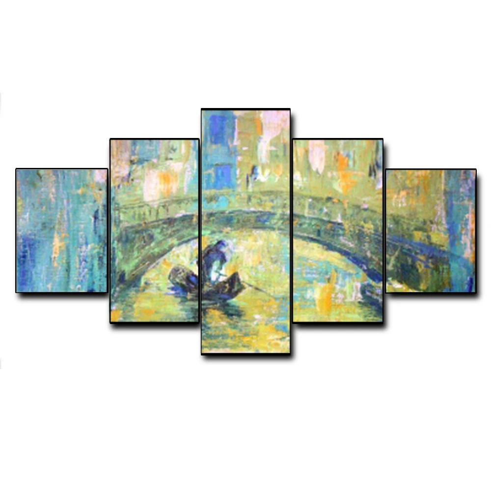 Canvas Art Oil Painting Water town Stone arch bridge Boat Art Poster Picture Wall Decor Modern Home Decoration For Living room Canvas Art Oil Painting Water town Stone arch bridge Boat Art Poster Picture Wall Decor Modern Home Decoration For Living room