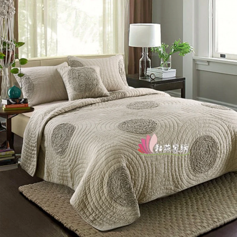 100% cotton material 1* bedspread 2 *pillowcases simple style Quilt Set Queen Quilted Bedspreads Comfortable luxury blanket summer quilt summer quilt set bed comforter