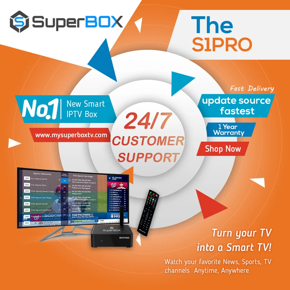SUPER BOX S1pro-UNIVERSAL США Канада английский IP ТВ каналы подписка бесплатный сервис с live tv VOD фильмы android 7,0 плеер