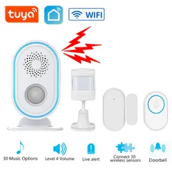 Tuya 433MHz WiFi Home Alarm System Wireless Intelligent Greeting Welcome Doorbell Motion Sensor Infrared PIR Human Detection