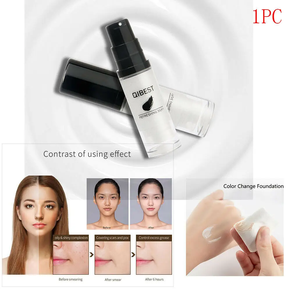 Жидкая Основа QIBEST для лица тональный крем меняющий цвет макияж стойкий