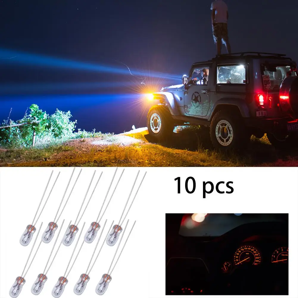 10 Pcs Automobile Instrument Light T3 Light Bulb Car ABS 12V 30MA For All Models Dashboard Lights Warm White Car Accessor car dashboard light bulbs