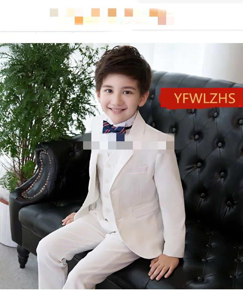 

Handsome Two Buttons Notch Lapel Kid Complete Designer Handsome Boy Wedding Suit Boys' Attire Custom-made (Jacket+Pants+Tie+Vest
