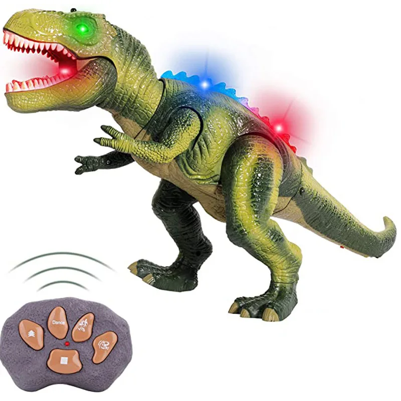 Crianças de controle remoto dinossauro rc brinquedos andando rotação 360 °  dublê crianças presentes eletrônico brinquedo rc educação andando  tiranossauro