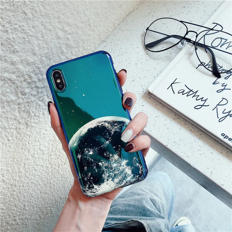 Blu-Ray Мода Вселенная чехол для телефона для iPhone 11 Pro Max XR XS Max X 6 6S 7 8 Plus X Планета Звезда ТПУ задняя крышка чехол s - Цвет: 1