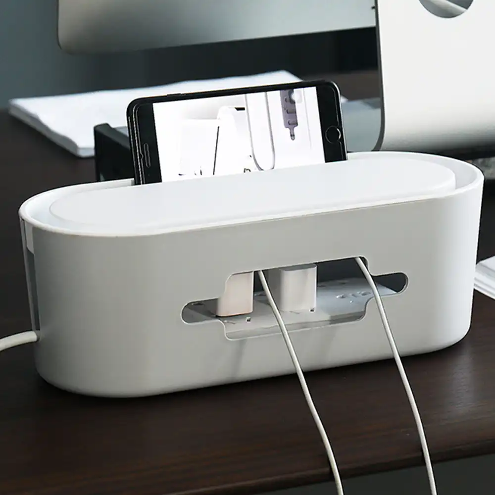1PC Power Strip Cable Management Box Cable Organizer Plastic Power