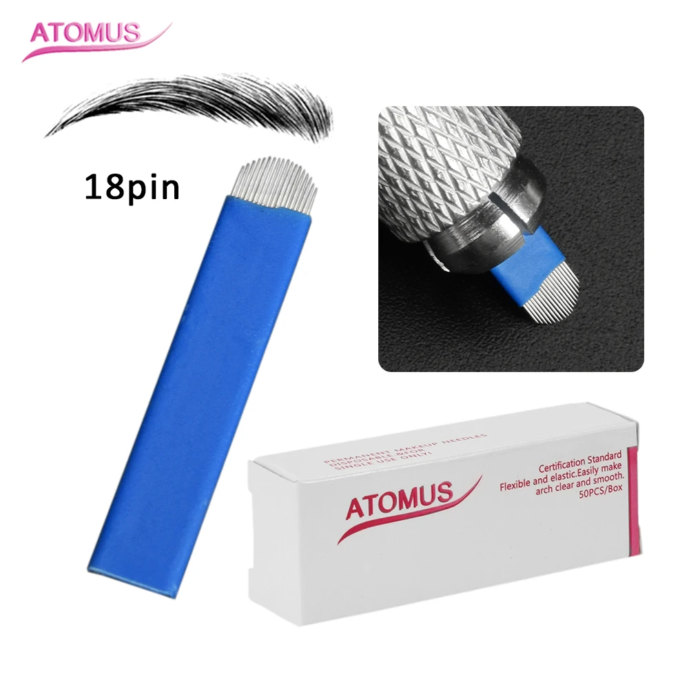 Иглы для микроблейдинга 18 штифтов Agujas Tatuaje Laminas Tebori Semi Permanent Micro Blading Agulhas Para Tebori Frivolite Naalden