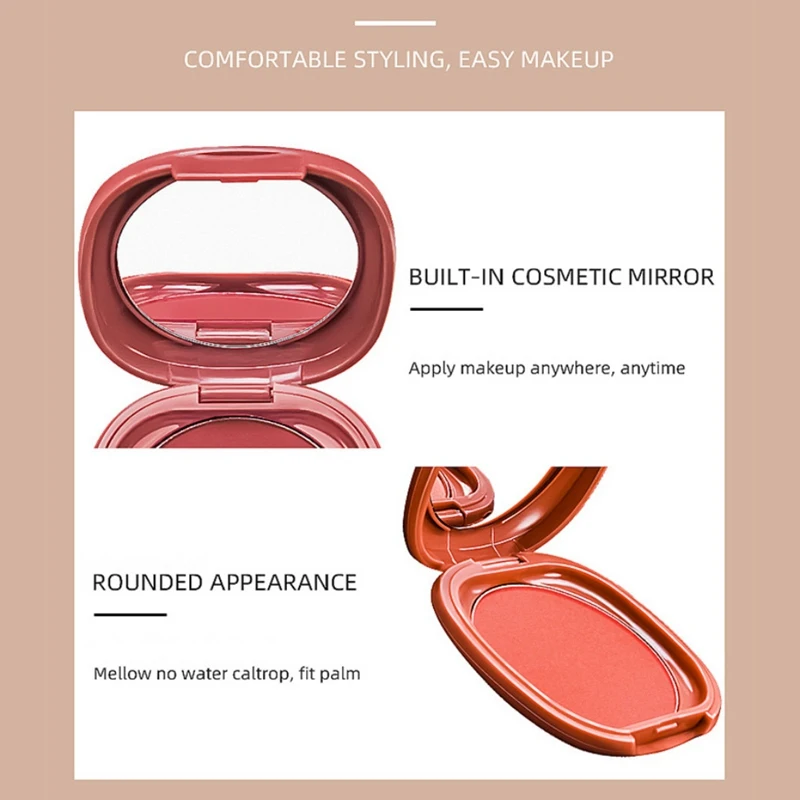 Одноцветные Румяна для щек, румяна с зеркальной основой для лица, палитра румян, яркие цветные Румяна для кожи, макияж XA54