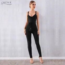 Adyce Новый комбинезон Bodycon с повязкой для Для женщин 2019 пикантные черные сапоги синий и красный цвета с v-образным вырезом Длинные брючные