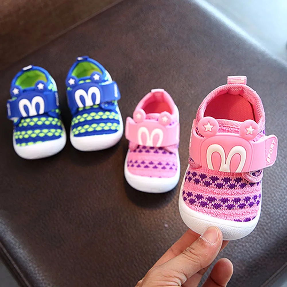 Toddler Infant Kids Baby Cartoon Star Rabbit Ears Squeaky Single Shoes Sneaker