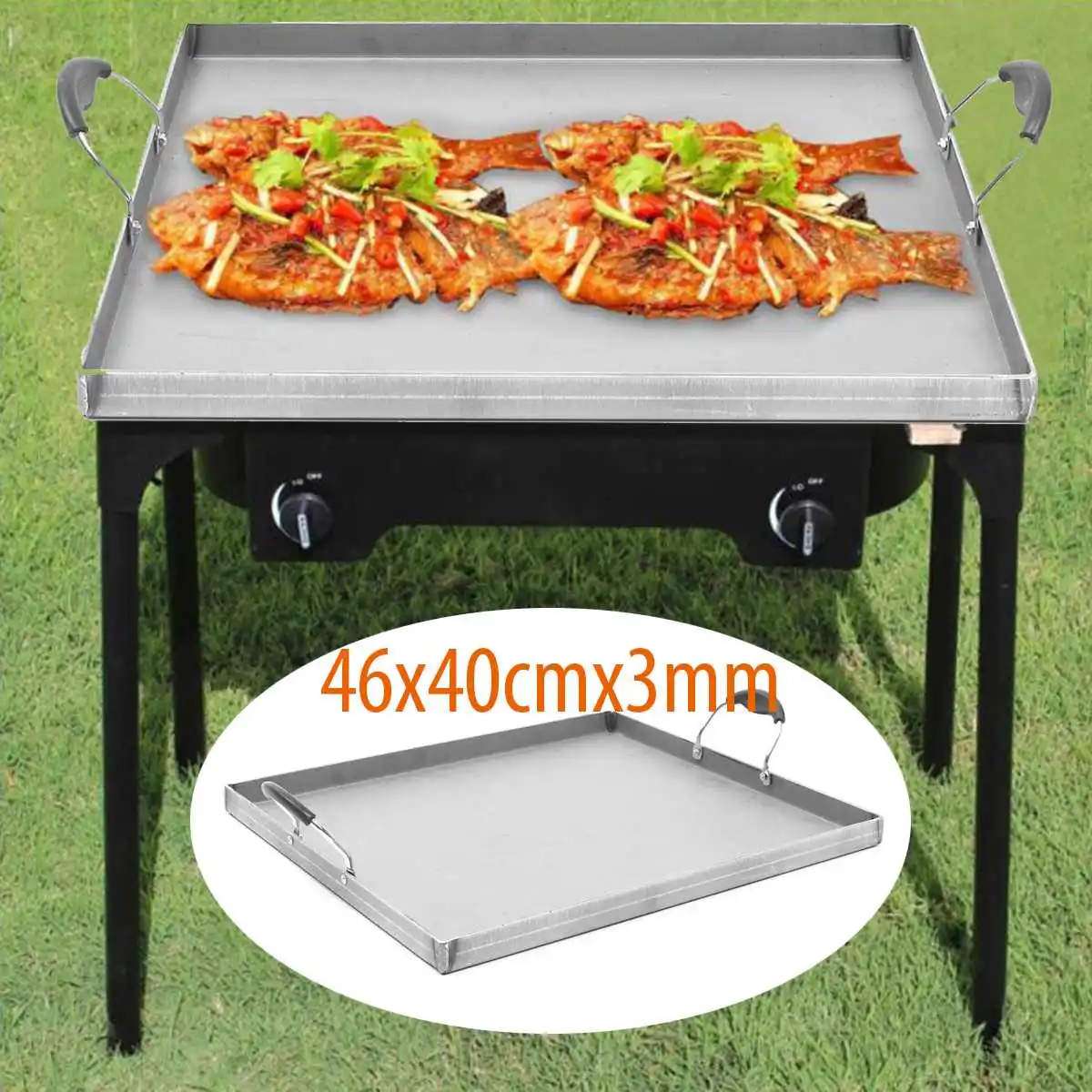 Single Stove Stainless Steel Griddle Flat Top Plancha Pan Comal Cook