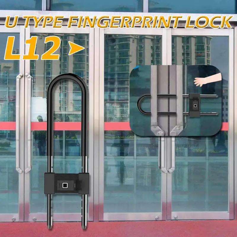 Anytek L12 отпечатков пальцев U замок IP65 Водонепроницаемый дверной замок USB Перезаряжаемый умный БЕСКЛЮЧЕВОЙ стеклянный дверной Автомобиль Велосипед Мотоцикл замок