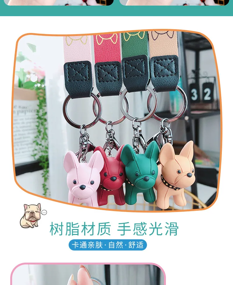 teenage mutant ninja turtles toys Creative kawaii French bulldog resin PVC doll key chain bag key ring ornaments accessories children's toys birthday gifts ninja turtles toys