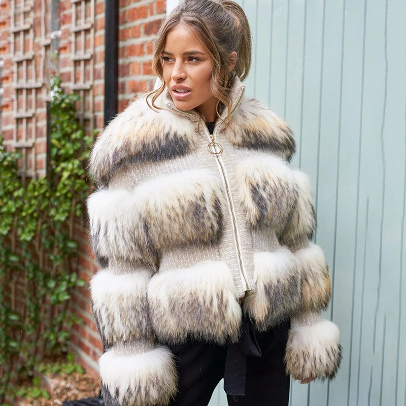 Брендовое пальто с натуральным мехом зимняя куртка 2020 Женская парка шерстяное