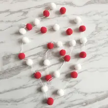 Симпатичные Макарон цвет украшения для волос шар шерсть фетр струны Висячие детская комната настенные украшения Висячие полный шар для детской кровати