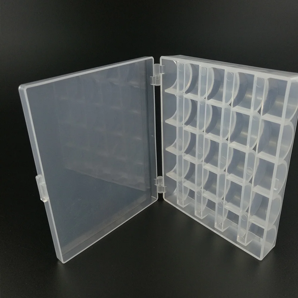 25Pcs/Set Empty Bobbins Sewing Machine Plastic Case Storage Box for Sewing Machine Spools with Thread Storage Case Sewing Tools 