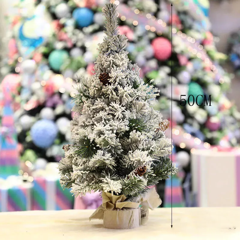 mini Christmas tree plastic flocking powder simulation snow 30cm40cm50cm Christmas tree indoor decoration 2020 New Year gifts