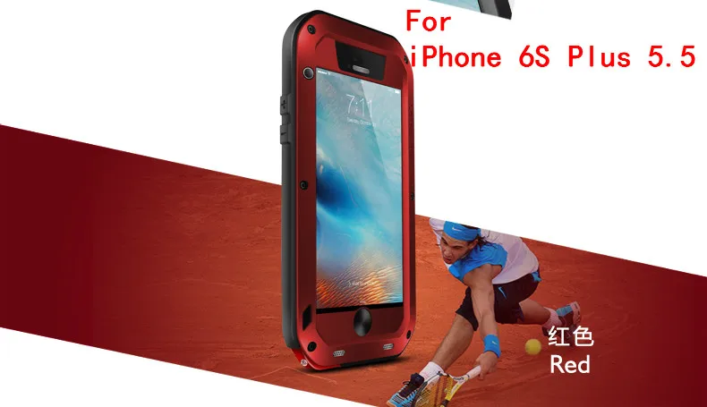 For iPhone 6s Plus 4 Love Mei мощный противоударный алюминиевый чехол для Apple iPhone 6 6S 4,7/6 Plus/6 S Plus 5,5 сверхмощное Высокопрочное стекло Gorilla Glass - Цвет: For iPhone 6s Plus 4