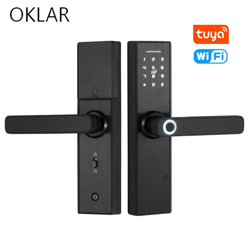 

OKLAR Electronic Door Lock Intelligent Biometric Door Lock smart Fingerprint Lock Remotely WiFi Digital Password Card Key unlock