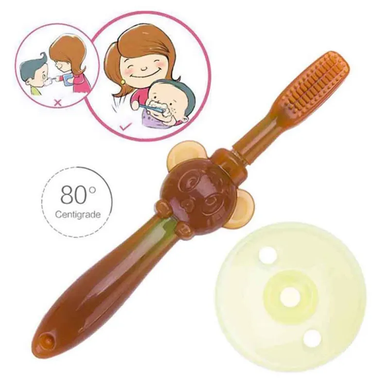 Детская Силиконовая зубная щетка, Прорезыватель для зубов для малышей, Прорезыватель для зубов, зубная щетка для детей 3-9 месяцев