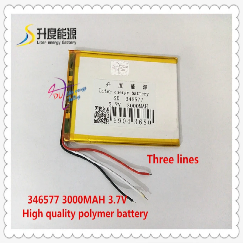3,7 V 3000 mAH 346577 полимерная литий-ионный/литий-ионный аккумулятор для планшетных ПК сотовом телефоне mp5 mp4 mp3 dvr