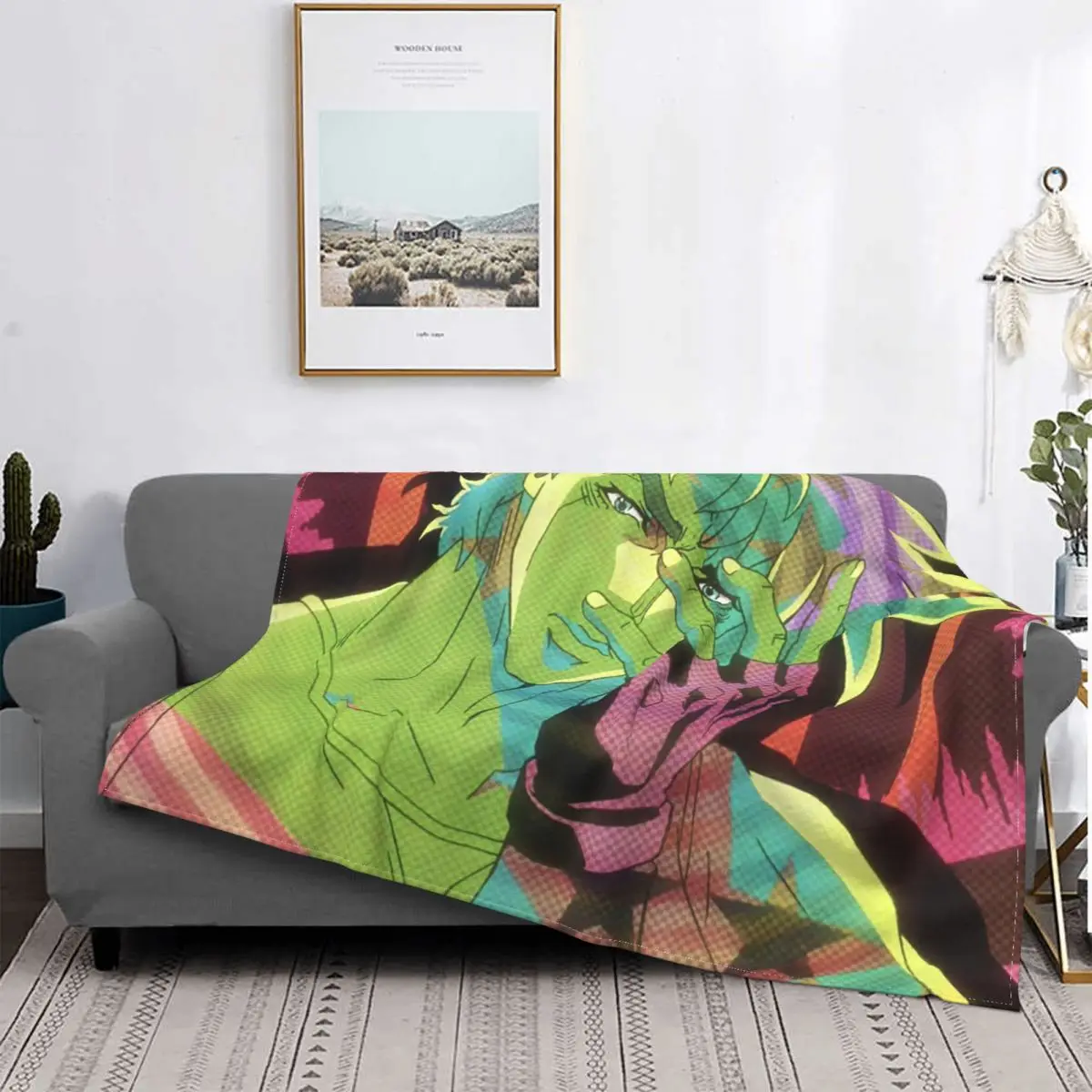 

Joseph Joestar Anime Blanket Flannel Winter Jojo's Bizarre Adventure Thin Throw Blanket for Home Bedroom Bedding Throws