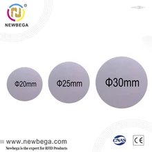 O pvc do disco da moeda de 125 khz etiqueta a microplaqueta regravável tk4100 t5577 em4200 da etiqueta redonda da proximidade 3m cola autoadesiva 5/10/50 pces