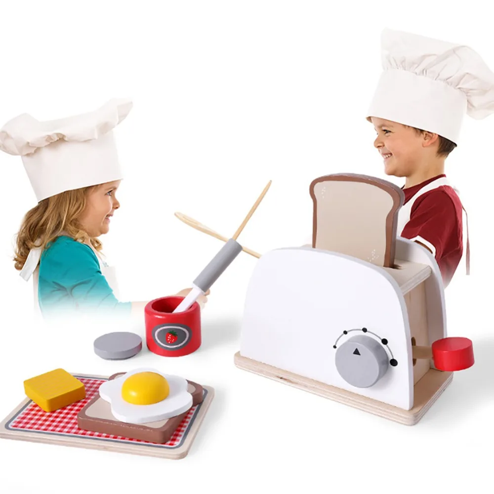 Мини хлебопечка игрушечный тостер ролевые игры Кухня дерево Моделирование тостеры хлебопечка детская игра развитие ручные возможности