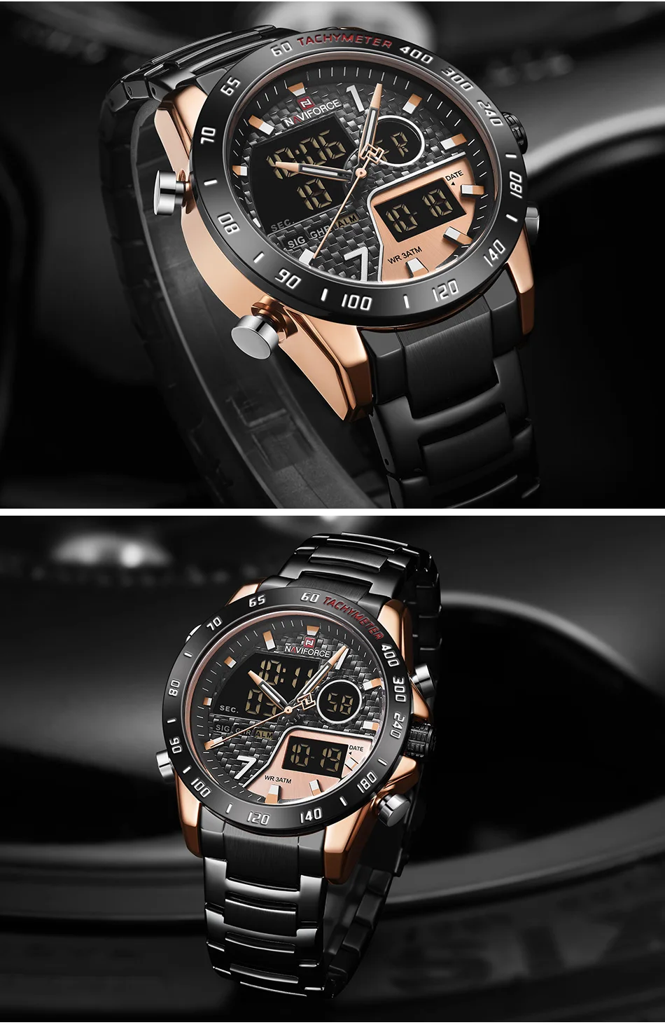 NAVIFORCE новые мужские часы Топ люксовый бренд мужские водонепроницаемые спортивные часы кварцевые аналоговые цифровые наручные часы Relogio Masculino