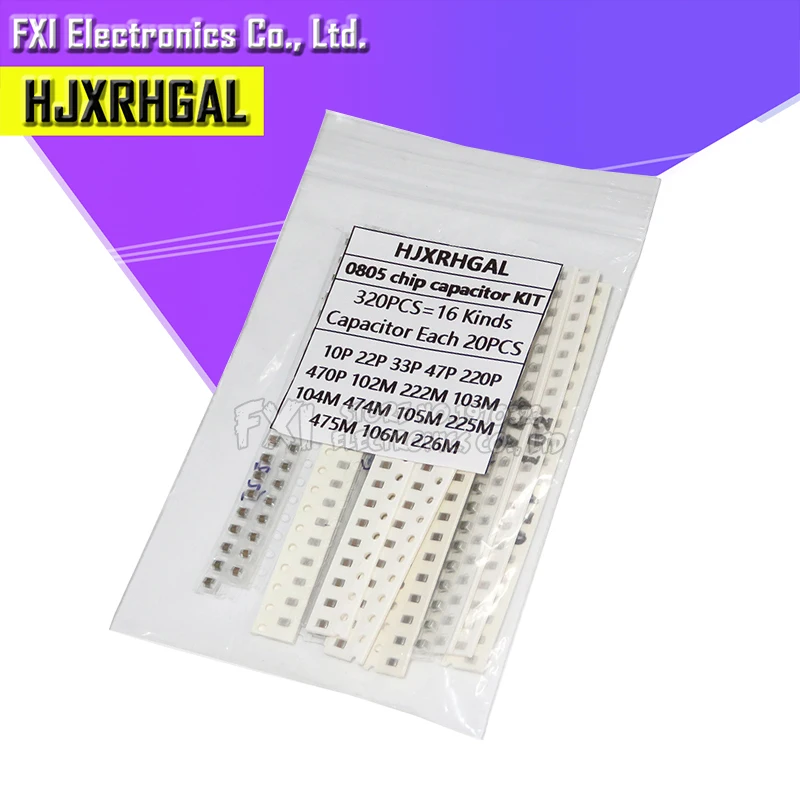 SMD Capacitor smd capacitor 16values*20pcs=320pcs 0603 0805 1206 assorted kit component diy samples kit
