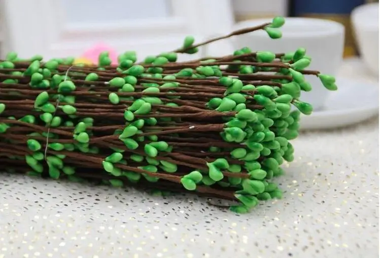 green 40 см diy pretty pip стебель с ягодами для цветочных рукоделия Свадебная Декоративная гирлянда Аксессуары - Цвет: green