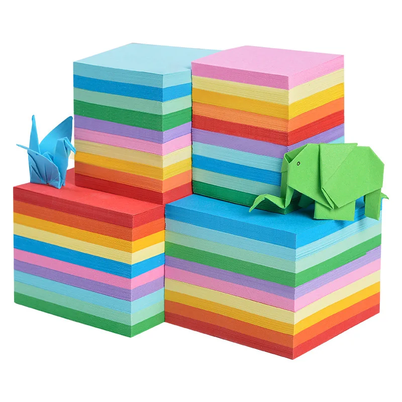 520 sheets Square solid color origami thick handmade paper material children's kindergarten paper crane rose DIY multifunction