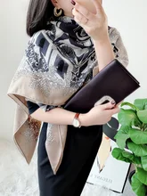

135x135cm Large Square Wool Shawl Cape for Women Winter Warm Scarves Wraps Foulard “Approach Moscow”
