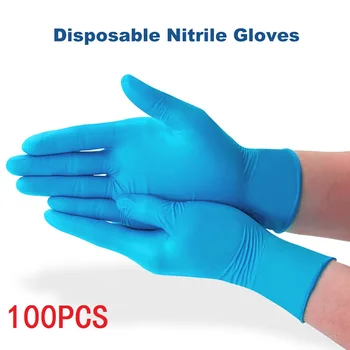 

100PCS Disposable Nitrile Gloves Working Gloves Latex XL Huge Household Cleaning Laboratory Nail Art Tattoo Anti-Static Gloves