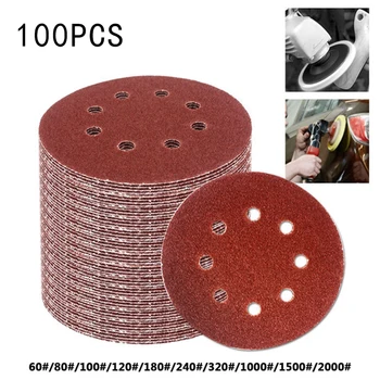 

100 Pcs 125mm Sandpaper Sander Disc Mix Sanding Polishing Pad 60-2000 Grits