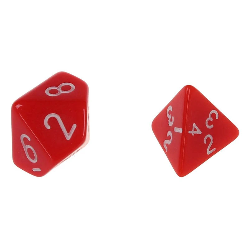 14 шт. игральные кости D4-D20 для игр Подземелья и Драконы RPG Подземелья и Драконы D&D, 7 шт. синий и 7 шт. красный