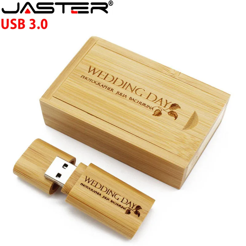 Wood crystal usb 3.0 2.0 usb flash drive Pendrive can custom engrave logo on box