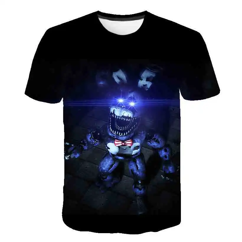 Футболка Funny Game Fnaf 3D для мальчиков футболка FNAF Five Nights at Freddy's Summer Streetwear аниме