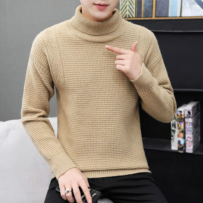 New Winter Mens Thick Warm Christmas Sweaters Casual Male Clothing Turtleneck Knitted Pullovers Top Quality Thick Sweater