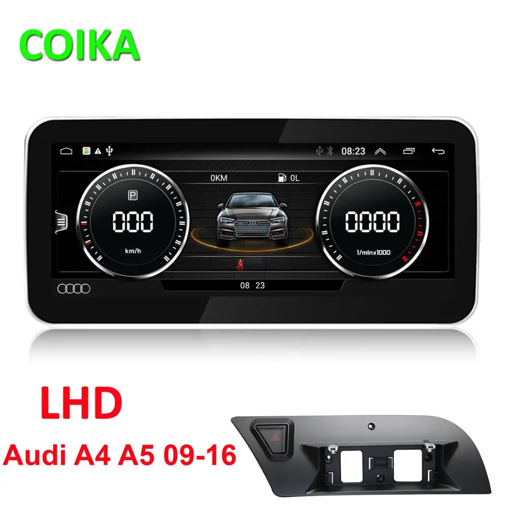 COIKA 10,2" Автомобильный мультимедийный экран для Audi A4 A5 2009- Android 9,0 система gps Navi BT головное устройство дисплей 2+ 32G ips Touch