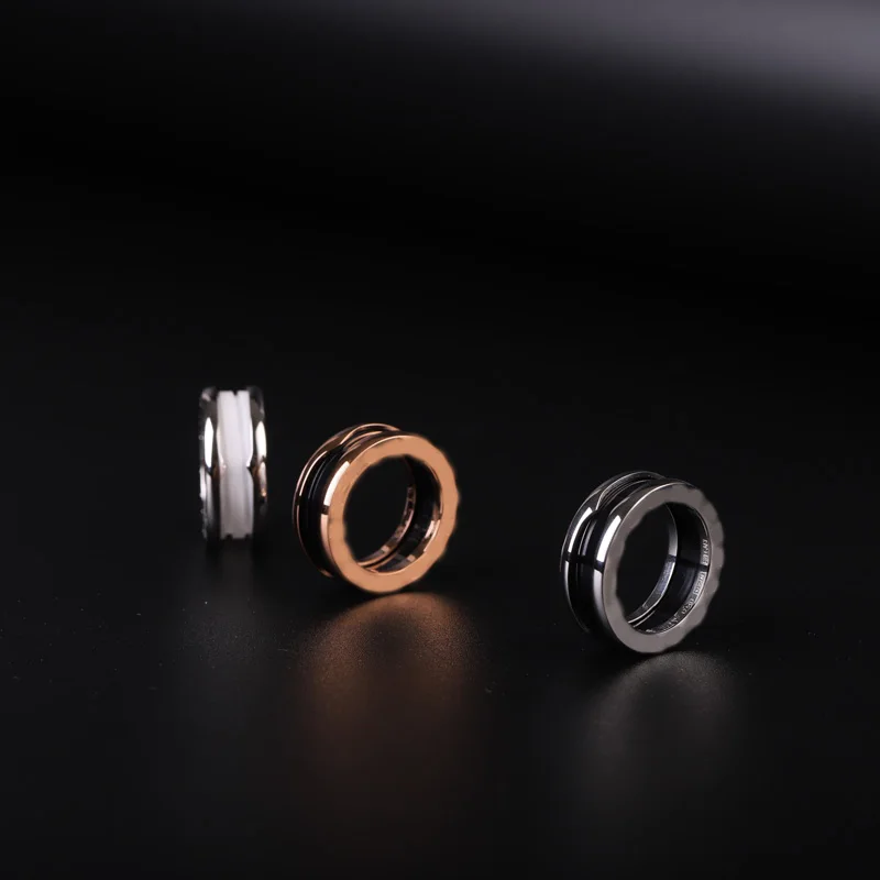 

Bulgarian Fashion Punk Style Ceramic Ring Ring Original Copy 1:1, Male Ring Female Ring Black Ring Gold Ring With Logo Jewelry.