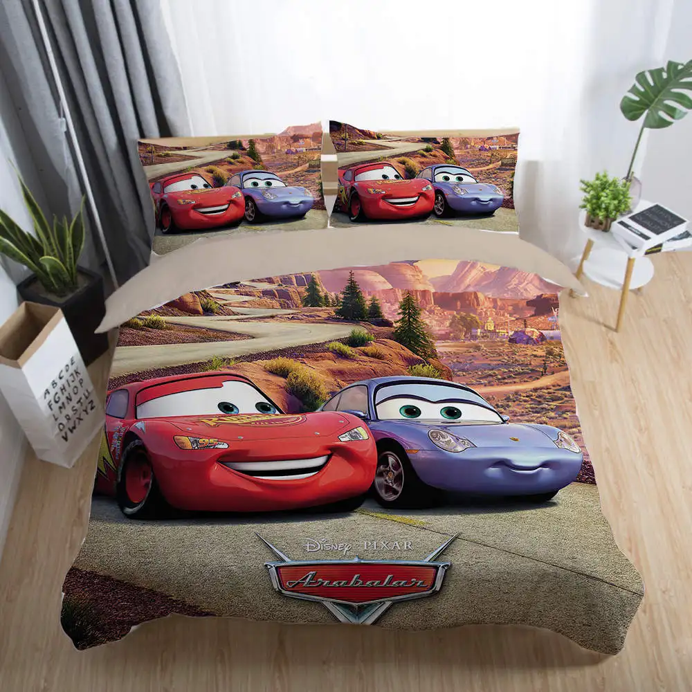 Набор постельного белья disney King size Lightning Mc queen Cars, постельное белье для детей, декор для спальни, королевские покрывала King Boy's, пододеяльник 3D