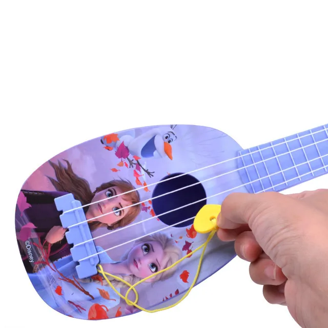 Disney Princess Frozen2 Guitar Musical Instruments Toys Blue Ukulele Guitar Education For Children Birthday Best Gifts 4