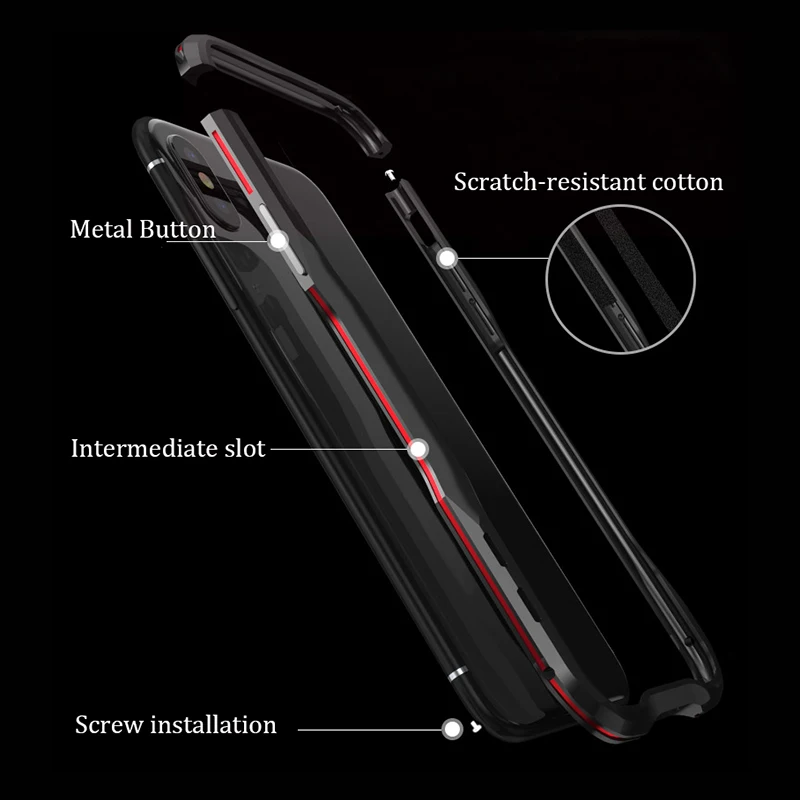 Comprar Carcasa metálica para iPhone11 Pro XS max carcasa de aluminio funda protectora dura para iPhoneXS X R 7 8Plus carcasa de parachoques iphon